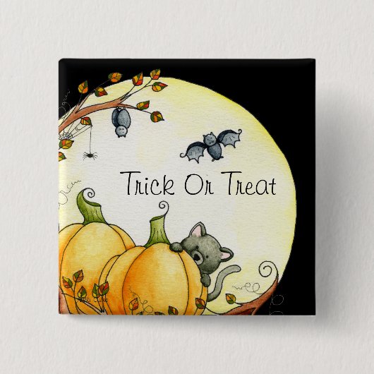 月ボタンのライトによって 缶バッジ (正面)