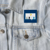 月ボタンを見ている猫 缶バッジ (インサイチュ)