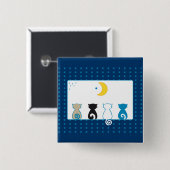 月ボタンを見ている猫 缶バッジ (正面&裏面)