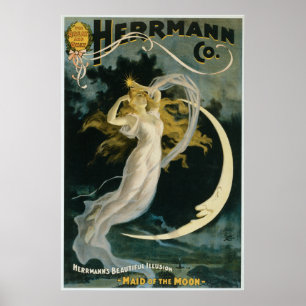月ポスターのヴィンテージのHerrmannの女中 ポスター