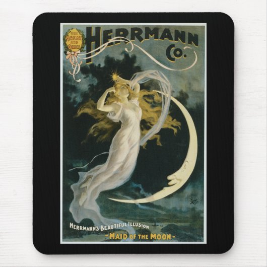 月ポスターのヴィンテージのHerrmannの女中 マウスパッド (正面)