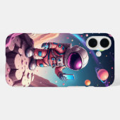 月マンガ宇宙飛行士アート Case-Mate iPhoneケース (裏面 (横))