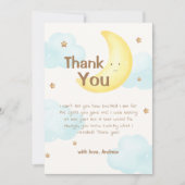 月モダンの赤ちゃんシャワーのミニマリスト サンキューカード (正面)