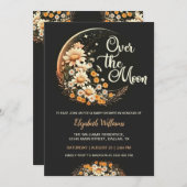 月モダンの赤ちゃんシャワーの上で中立 招待状 (正面/裏面)