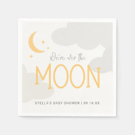 月モダンの赤ん坊のシャワーの上で スタンダードカクテルナプキン