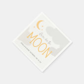 月モダンの赤ん坊のシャワーの上で スタンダードカクテルナプキン (角)