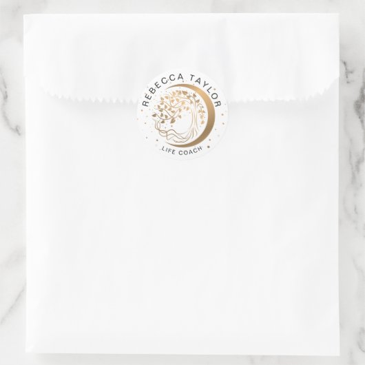 月モダンヨガトレンディーライフコーチの木の生活 ラウンドシール (バッグ)