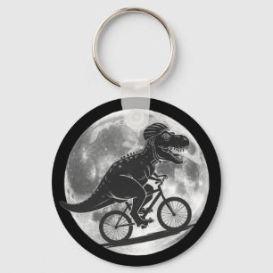 月モダン付き空の自転車に乗った恐竜のTレックス キーホルダー
