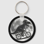 月モダン付き空の自転車に乗った恐竜のTレックス キーホルダー (裏面)
