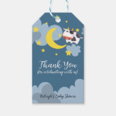 月モーの上のベビーシャワー招待状 ギフトタグ (正面)
