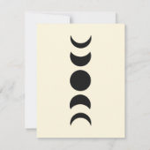 月ルクスブラック&クリームムーンフェイズウェディングRSVP 招待状 (裏面)