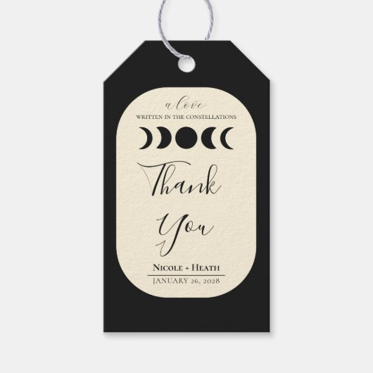 月ルクスブラック&クリームムーンフェイズ結婚ズ ギフトタグ (正面)