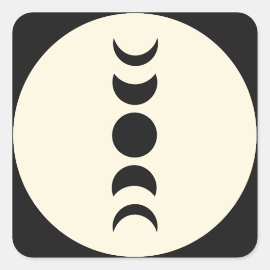 月ルクスブラック&クリームムーンフェイズ結婚ズ スクエアシール (正面)