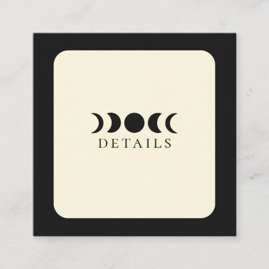 月ルクスブラック&クリームムーンフェイズ結婚ズ スクエア名刺 (正面)