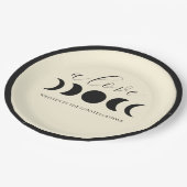 月ルクスブラック&クリームムーンフェイズ結婚ズ ペーパープレート (アングル)