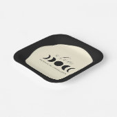 月ルクスブラック&クリームムーンフェイズ結婚ズ ペーパープレート (傾斜あり)