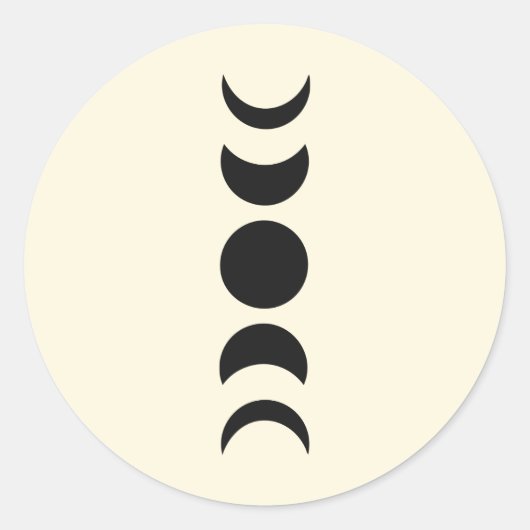 月ルクスブラック&クリームムーンフェイズ結婚ズ ラウンドシール (正面)