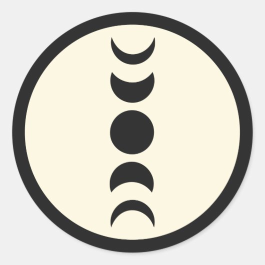 月ルクスブラック&クリームムーンフェイズ結婚ズ ラウンドシール (正面)