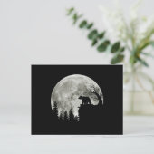 月上に立つクマのハロウィン ポストカード (スタンド正面)