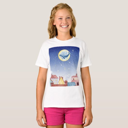 月上のクジラ Tシャツ (正面フル)