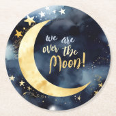 月上天の赤ちゃんシャワースターズ宇宙 ラウンドペーパーコースター (正面)