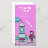 月上宇宙飛行士ありがとう顔 サンキューカード (正面/裏面)