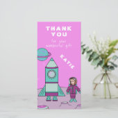 月上宇宙飛行士ありがとう顔 サンキューカード (スタンド正面)