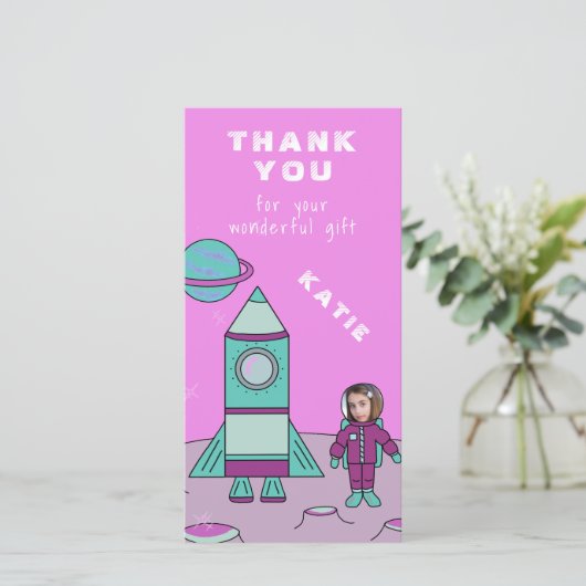 月上宇宙飛行士ありがとう顔 サンキューカード (スタンド正面)