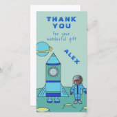 月上宇宙飛行士ありがとう顔 サンキューカード (正面/裏面)