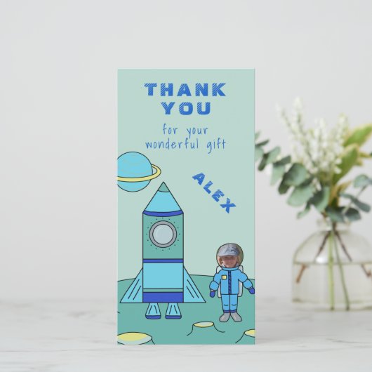 月上宇宙飛行士ありがとう顔 サンキューカード (スタンド正面)