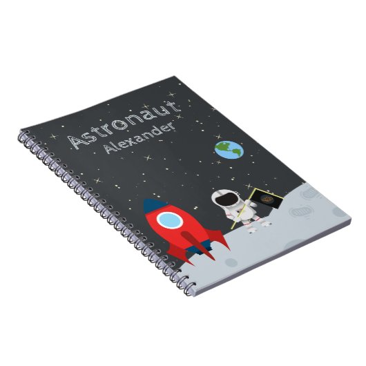 月上宇宙飛行士ファーストネーム宇宙 ノートブック (右側)
