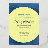 月上牛ジャンプ赤ちゃんシャワー 箔招待状 (裏面)