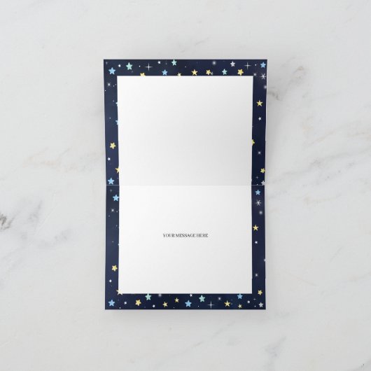 月上象のベビーシャワーサンキューカード サンキューカード (内部)