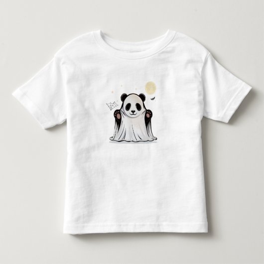 月下のかわいいおばけパンダ トドラーTシャツ (正面)