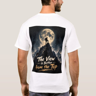 月下の山登りモチベーショナルTシャツ Tシャツ