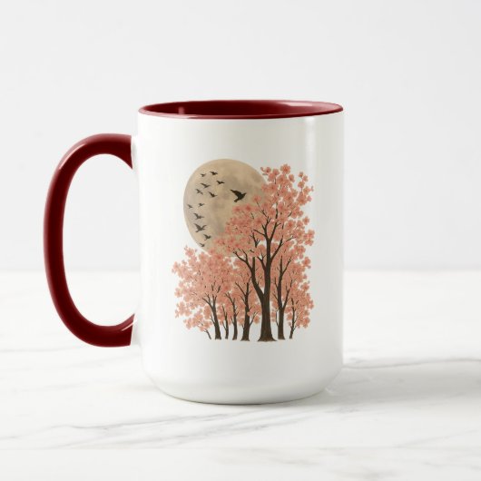 月下の桜の木のナチュラルアートコンボマグ マグカップ (左)