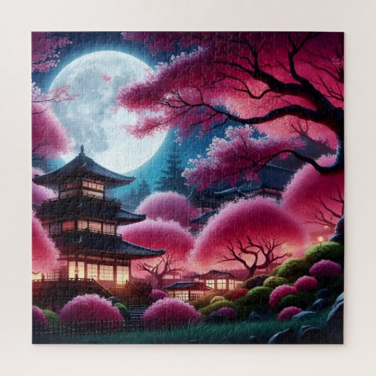月下の桜 ジグソーパズル (縦)