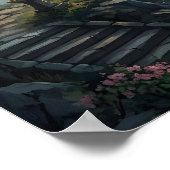月下の桜 ポスター (角)