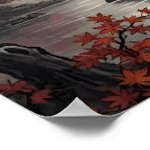 月下の桜 ポスター (角)