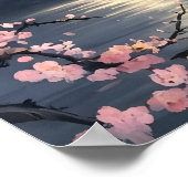 月下の桜 ポスター (角)