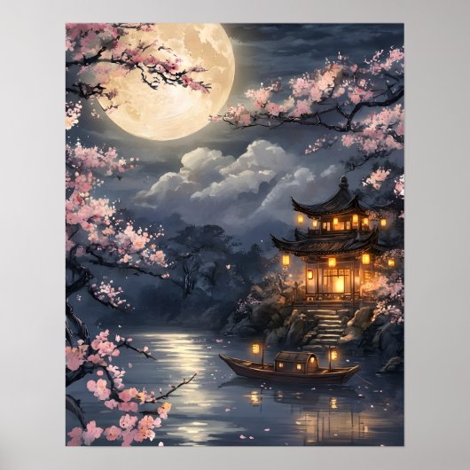 月下の桜 ポスター (正面)