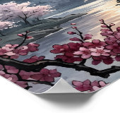 月下の桜 ポスター (角)