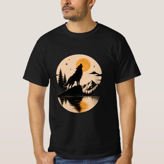 月下の狼の精神 Tシャツ (正面)