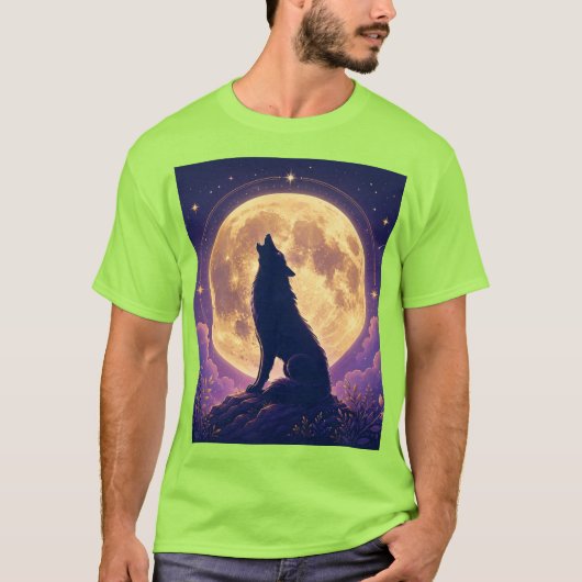 月下の狼。 Tシャツ (正面)