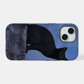 月下の猫 iPhone 15ケース (裏面横)