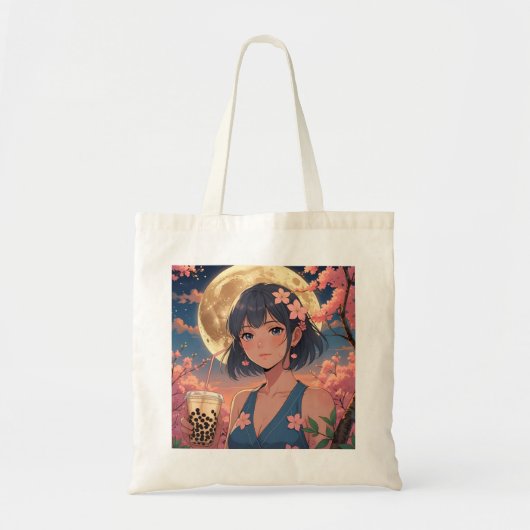 月下の花トートバッグ トートバッグ (正面)