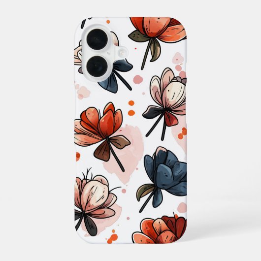 月下の花 iPhone 16ケース (裏面)