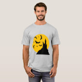 月不気味幽霊のよく出るとこうもりのある城 Tシャツ (正面フル)