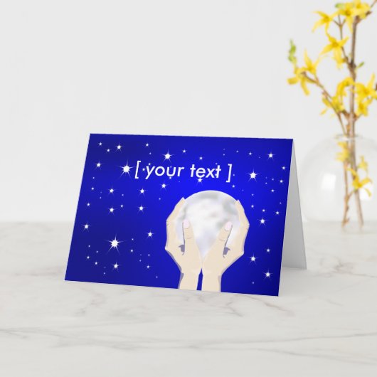 『月与えの挨拶』 カード (黄色い花)