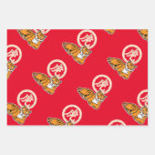 月中国のの新年タイガー〔占星術の〕十二宮図幸運 ラッピングペーパーシート (正面2)